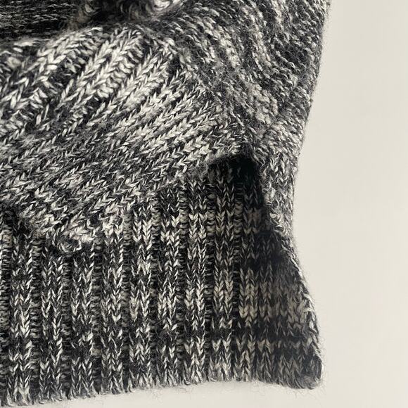 Cynthia Rowley Cowl Neck Wool Blend Sweater Womens Size Medium Tunic Black Gray - Picture 5 of 9